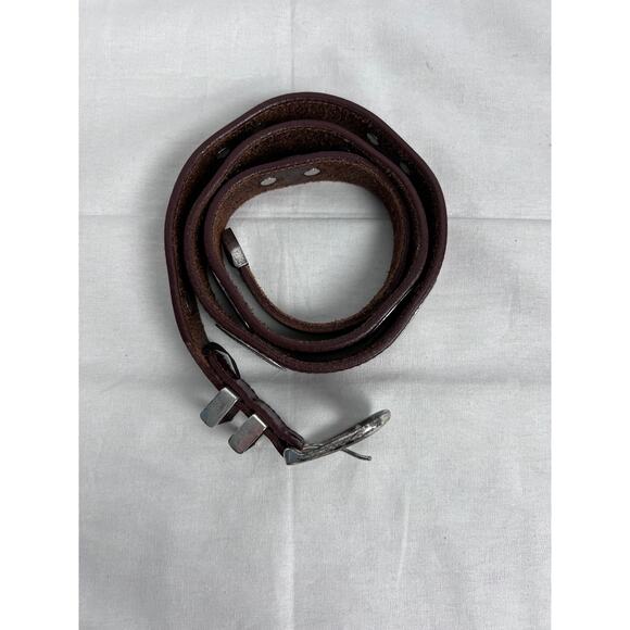 Vintage Canterbury Belt Brown Leather Silver Tone Medallion Western Rodeo Boho - Picture 2 of 8